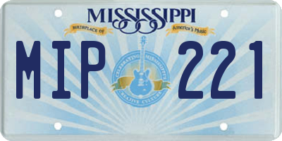 MS license plate MIP221