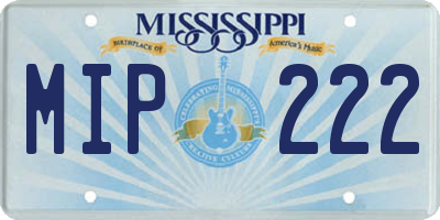 MS license plate MIP222
