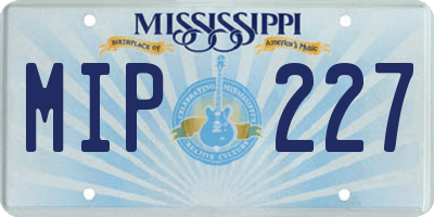 MS license plate MIP227