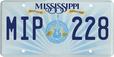 MS license plate MIP228