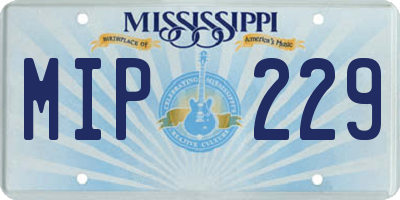 MS license plate MIP229