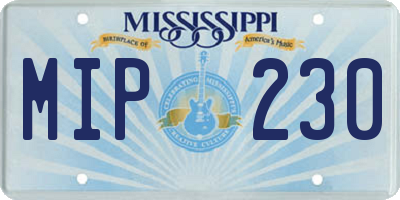 MS license plate MIP230