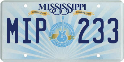 MS license plate MIP233