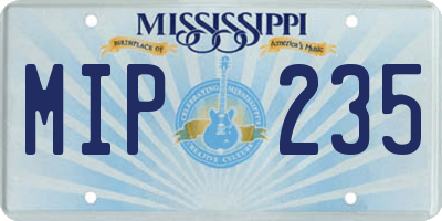 MS license plate MIP235