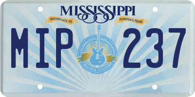 MS license plate MIP237