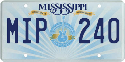MS license plate MIP240