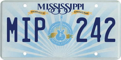 MS license plate MIP242