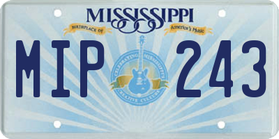 MS license plate MIP243