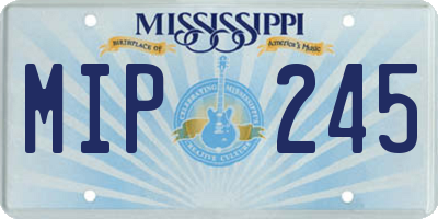 MS license plate MIP245