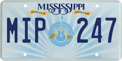 MS license plate MIP247