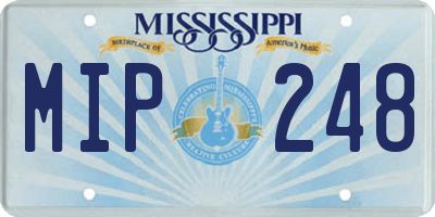 MS license plate MIP248