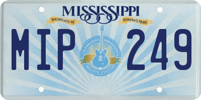 MS license plate MIP249