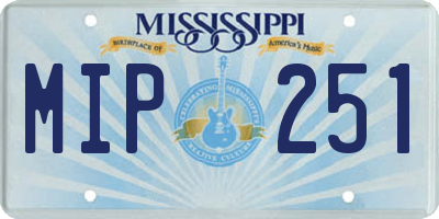 MS license plate MIP251