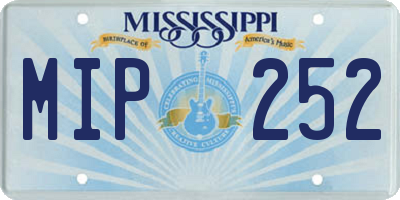 MS license plate MIP252