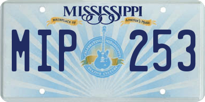 MS license plate MIP253
