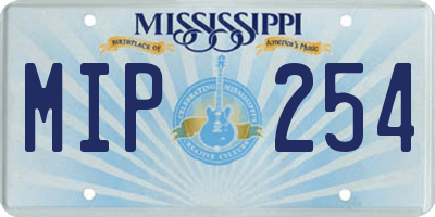 MS license plate MIP254