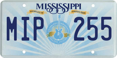 MS license plate MIP255