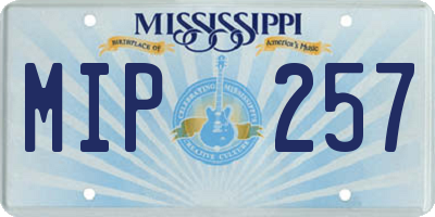 MS license plate MIP257