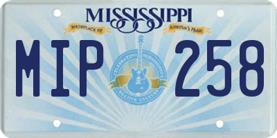 MS license plate MIP258