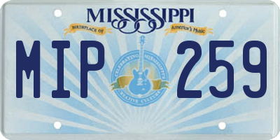 MS license plate MIP259