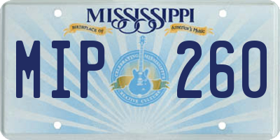 MS license plate MIP260