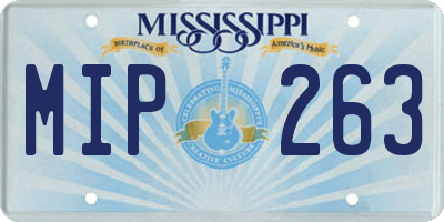 MS license plate MIP263
