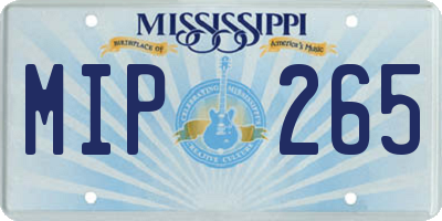 MS license plate MIP265