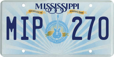 MS license plate MIP270