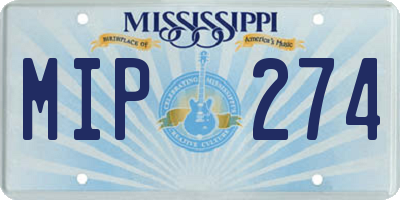MS license plate MIP274