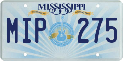 MS license plate MIP275