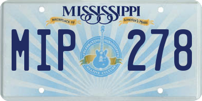MS license plate MIP278