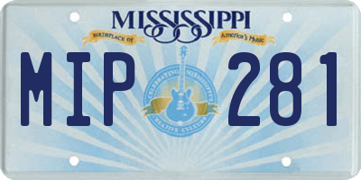 MS license plate MIP281