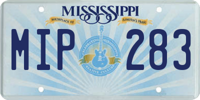 MS license plate MIP283