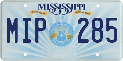MS license plate MIP285