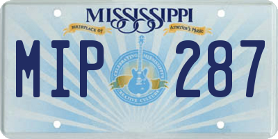 MS license plate MIP287
