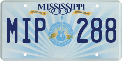 MS license plate MIP288