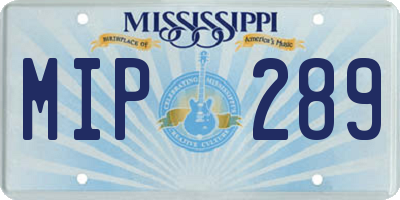 MS license plate MIP289