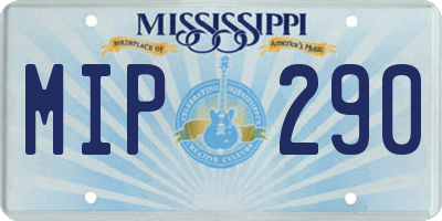 MS license plate MIP290