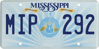 MS license plate MIP292