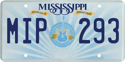 MS license plate MIP293