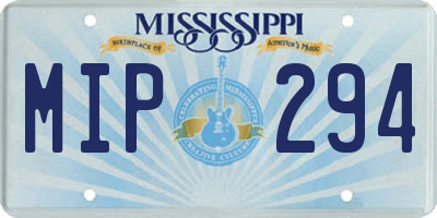MS license plate MIP294