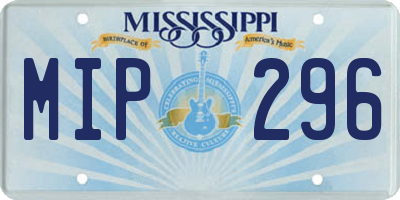 MS license plate MIP296