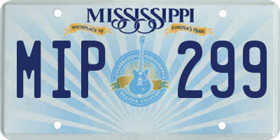 MS license plate MIP299