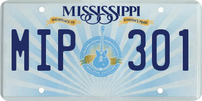 MS license plate MIP301