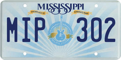 MS license plate MIP302