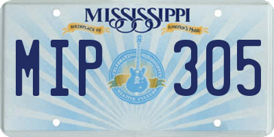 MS license plate MIP305