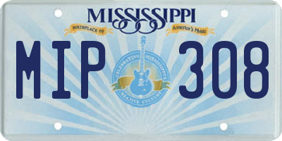 MS license plate MIP308