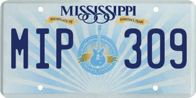 MS license plate MIP309