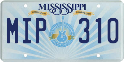 MS license plate MIP310