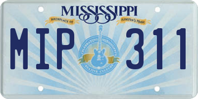 MS license plate MIP311